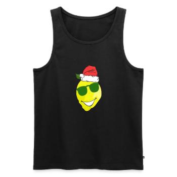Bonne humeur Citron Noël - Débardeur bio Premium Homme - noir - Devant - Michal (187cm)