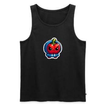 Kleine Wütende Paprika - Männer Premium Bio Tank Top - Schwarz - Vorne - AI Model Male 178 light (178cm)