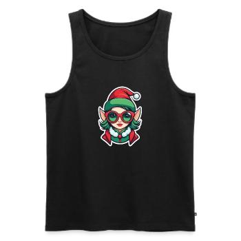 Elf Christmas Drawing - Men's Premium Organic Tank Top - black - Front - AI Model Male 178 light (178cm)