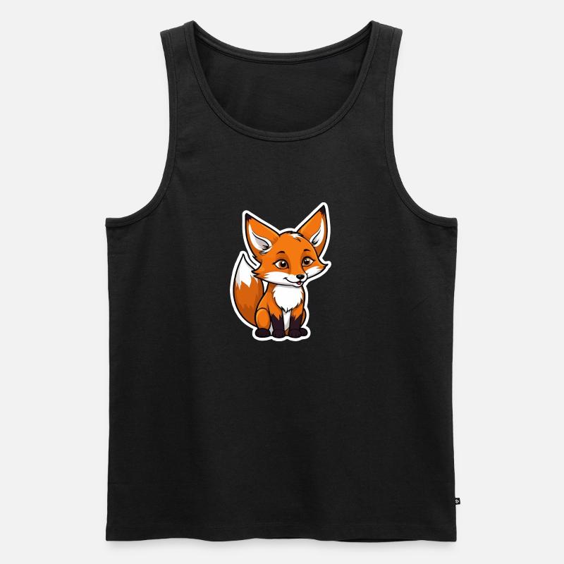 Fuchs Illustration - Männer Premium Bio Tank Top - Schwarz