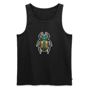 Skarabäus Neo Traditional - Männer Premium Bio Tank Top - Schwarz - Vorne - AI Model Male 178 light (178cm)