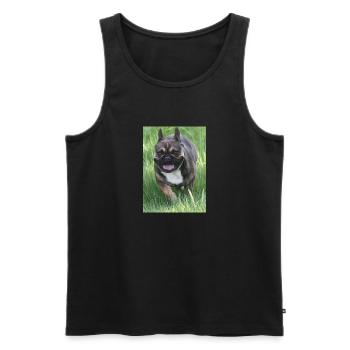 small fishing rod our French Bulldog - Men's Premium Organic Tank Top - black - Front - Michal (187cm)