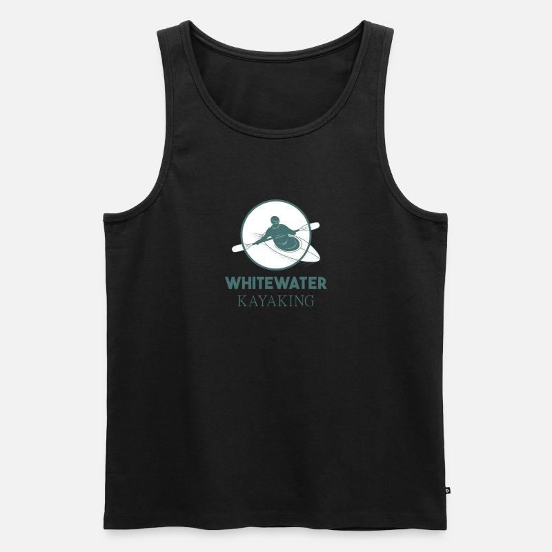 Whitewater Kayaking - Männer Premium Bio Tank Top - Schwarz