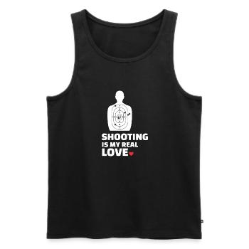 Ich liebe Schießen - Männer Premium Bio Tank Top - Schwarz - Vorne - Michal (187cm)