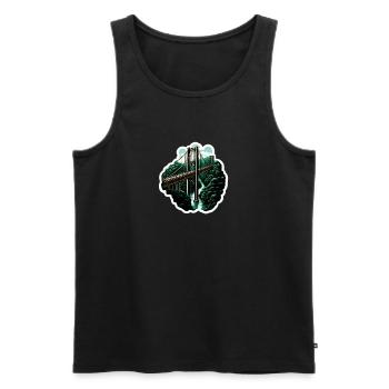 Jungle bridge - Männer Premium Bio Tank Top - Schwarz - Vorne - Michal (187cm)