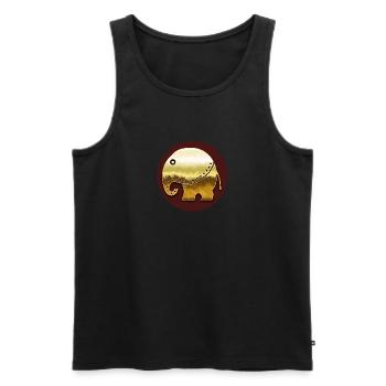 Golden Elephant (Ethno, Circle) - Men's Premium Organic Tank Top - black - Front - AI Model Male 178 light (178cm)