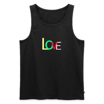 Love - Männer Premium Bio Tank Top - Schwarz - Vorne - AI Model Male 178 light (178cm)