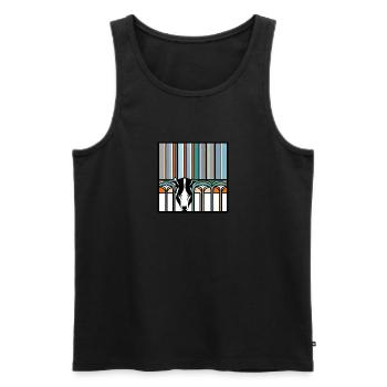 Pop-Art-Bär - Männer Premium Bio Tank Top - Schwarz - Vorne - Michal (187cm)