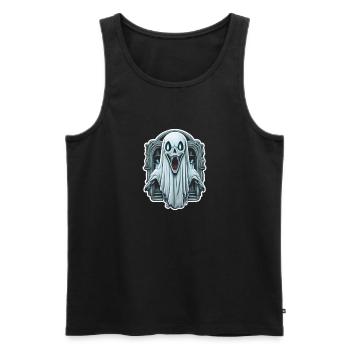 Gespenst - Männer Premium Bio Tank Top - Schwarz - Vorne - Michal (187cm)