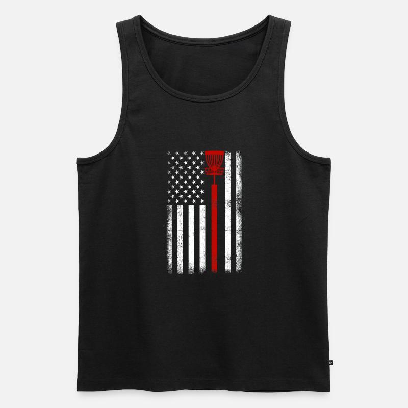 Scheibengolf Scheibengolfer American Falg Patriot - Männer Premium Bio Tank Top - Schwarz