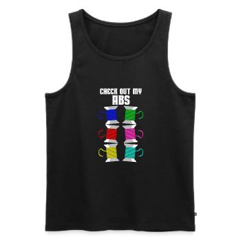 Check Out My Abs - 3D Printer - Men's Premium Organic Tank Top - black - Front - AI Model Male 178 light (178cm)