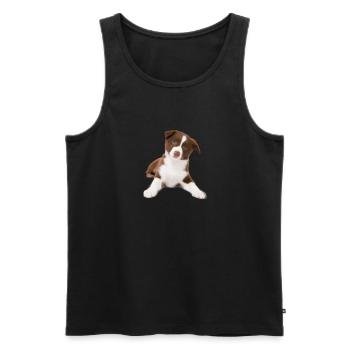 Puppy - Men's Premium Organic Tank Top - black - Front - AI Model Male 178 light (178cm)