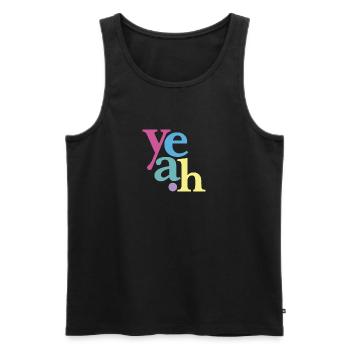 yeah neonpastell - Männer Premium Bio Tank Top - Schwarz - Vorne - AI Model Male 178 light (178cm)