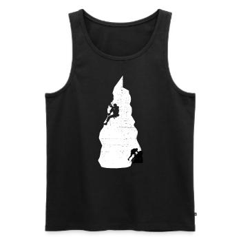 Klettern Bouldern - Männer Premium Bio Tank Top - Schwarz - Vorne - AI Model Male 178 light (178cm)