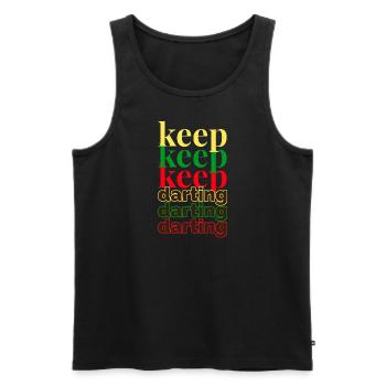 keep darting Darts Design Motiv Dart - Männer Premium Bio Tank Top - Schwarz - Vorne - Michal (187cm)