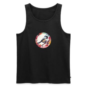 Meise - Männer Premium Bio Tank Top - Schwarz - Vorne - AI Model Male 178 light (178cm)