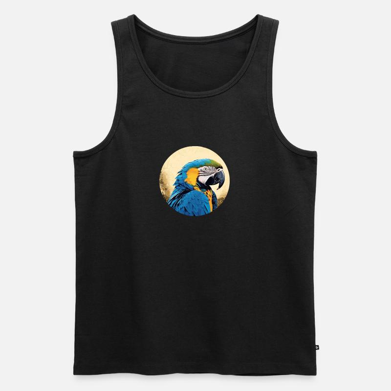 Blau-Gold Ara - Männer Premium Bio Tank Top - Schwarz
