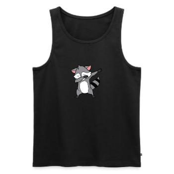 Raccoon - Dab, dabbing, dabbing, dancing - Men's Premium Organic Tank Top - black - Front - Michal (187cm)