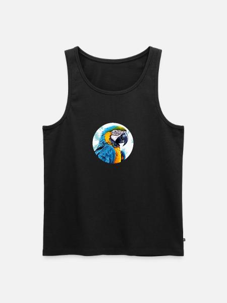 Blue and gold macaw - Men's Premium Organic Tank Top - black