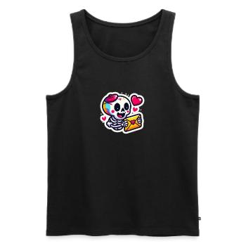 Herzliches Skelett - Männer Premium Bio Tank Top - Schwarz - Vorne - Michal (187cm)
