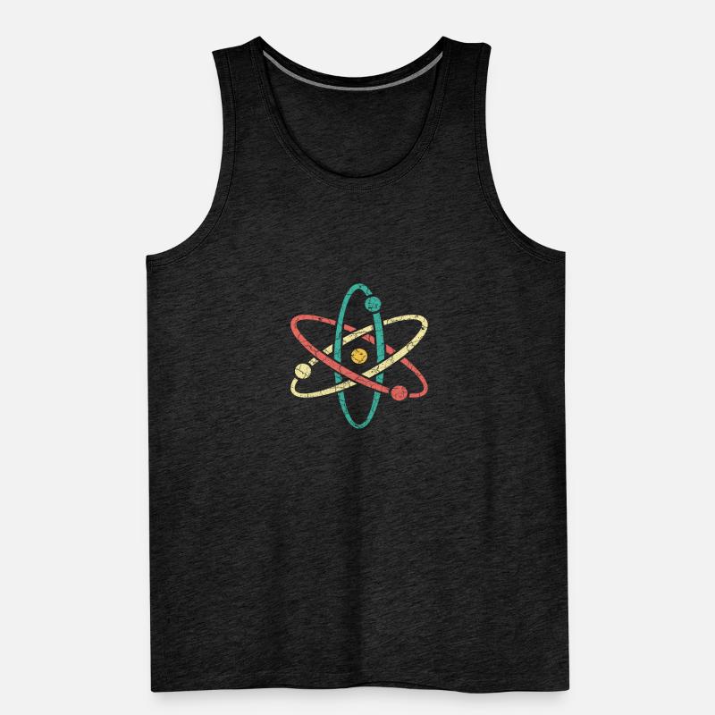 Cool atom in vintage style for nerds & students Men's Premium Organic Tank Top