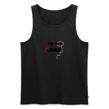 Cowboy - Männer Premium Bio Tank Top - Schwarz - Vorne - AI Model Male 178 light (178cm)