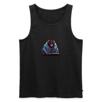 DJ Gorilla - Männer Premium Bio Tank Top - Schwarz - Vorne - Michal (187cm)