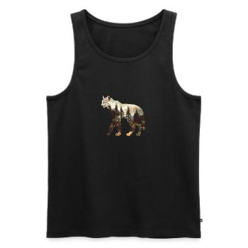 Lynx - Men's Premium Organic Tank Top - black - Front - AI Model Male 178 light (178cm)