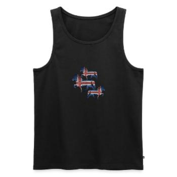 Icelandic Horse: Icelandic Horse Horse Pony Merch - Men's Premium Organic Tank Top - black - Front - Michal (187cm)