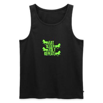 Icelandic Horse: Icelandic Horse Horse Pony Merch - Men's Premium Organic Tank Top - black - Front - Michal (187cm)