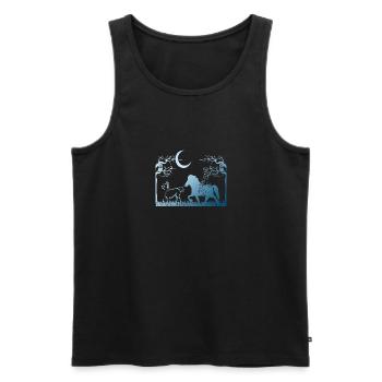 Icelandic Horse: Islandpferd Pferd Pony Merch - Männer Premium Bio Tank Top - Schwarz - Vorne - Michal (187cm)