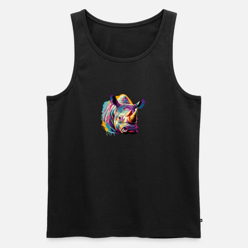 Rhinozeros - Männer Premium Bio Tank Top - Schwarz