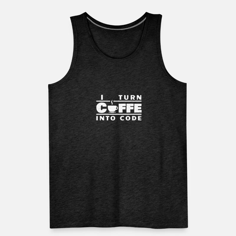 I turn coffee into code - Programmierer (Hell) Männer Premium Bio Tank Top