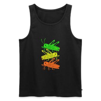 Heuschrecke - Männer Premium Bio Tank Top - Schwarz - Vorne - AI Model Male 178 light (178cm)