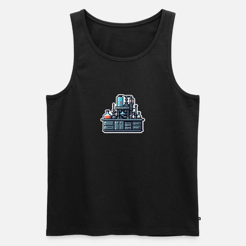 Experiment desk - Männer Premium Bio Tank Top - Schwarz