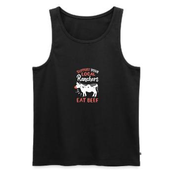 Bauer Rind - Männer Premium Bio Tank Top - Schwarz - Vorne - Michal (187cm)