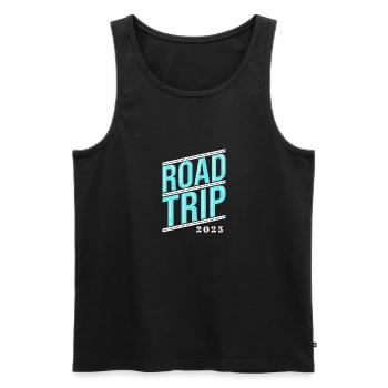 Road Trip - Débardeur bio Premium Homme - noir - Devant - AI Model Male 178 light (178cm)