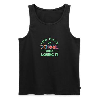 100 Days Of School - Men's Premium Organic Tank Top - black - Front - Michal (187cm)