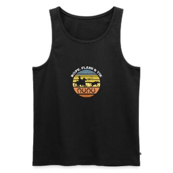 Team Roping - Männer Premium Bio Tank Top - Schwarz - Vorne - Michal (187cm)