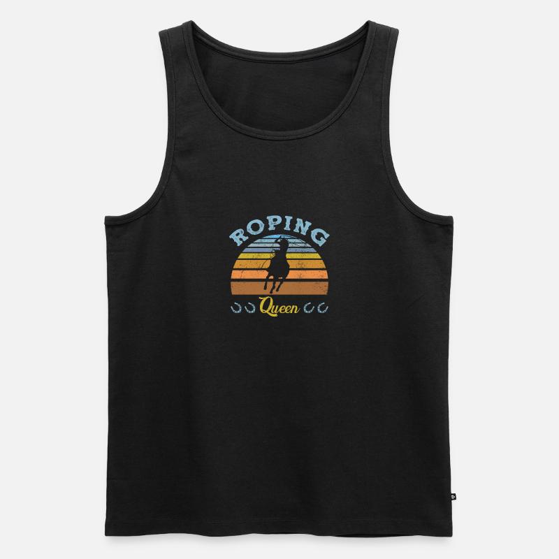 Team Roping - Männer Premium Bio Tank Top - Schwarz