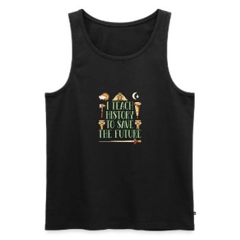 History teacher - Men's Premium Organic Tank Top - black - Front - AI Model Male 178 light (178cm)