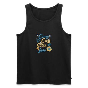 Cross Stitch Kreuzstich Sticken - Männer Premium Bio Tank Top - Schwarz - Vorne - Michal (187cm)