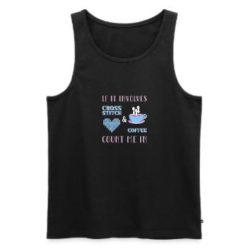 Cross Stitch Kreuzstich Sticken - Männer Premium Bio Tank Top - Schwarz - Vorne - Michal (187cm)
