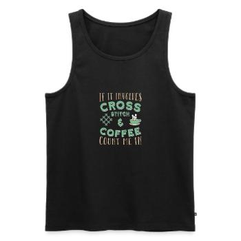 Cross Stitch Kreuzstich Sticken - Männer Premium Bio Tank Top - Schwarz - Vorne - Michal (187cm)