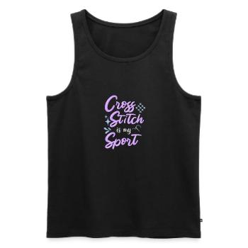 Cross Stitch Kreuzstich Sticken - Männer Premium Bio Tank Top - Schwarz - Vorne - Michal (187cm)