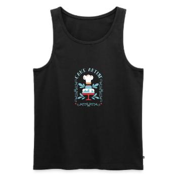 Kuchen backen Bäcker Konditor - Männer Premium Bio Tank Top - Schwarz - Vorne - AI Model Male 178 light (178cm)
