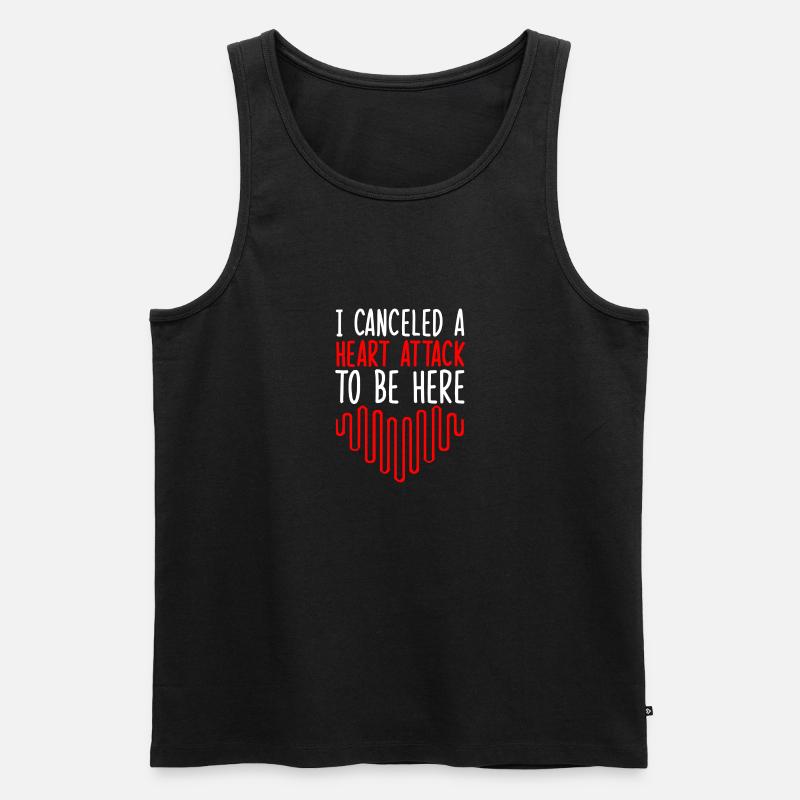 Herzinfarkt Überlebender - Männer Premium Bio Tank Top - Schwarz