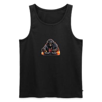 DJ Gorilla - Männer Premium Bio Tank Top - Schwarz - Vorne - Michal (187cm)