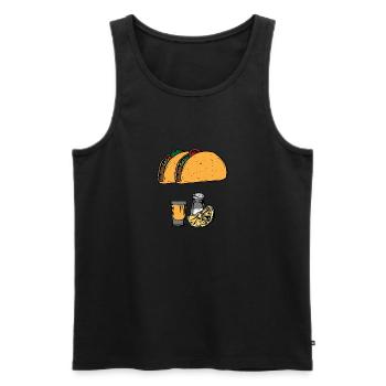 Cadeaux Taco & Tequila> Tequila Por favor - Débardeur bio Premium Homme - noir - Devant - Michal (187cm)