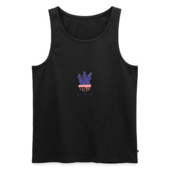 Kaktus Good vibes only - Männer Premium Bio Tank Top - Schwarz - Vorne - Michal (187cm)
